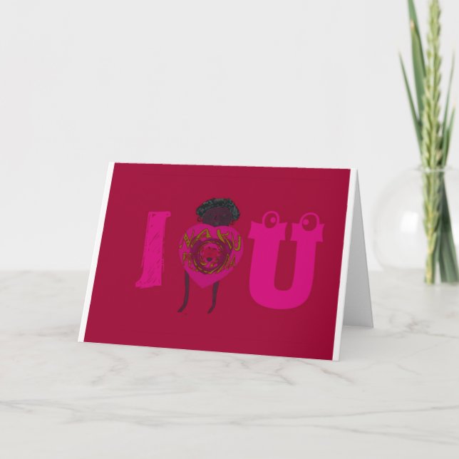 Cartes Pour Fêtes Annuelles I Heart You Nakupenda Sana Heureuse Sainte-Valenti (Devant)