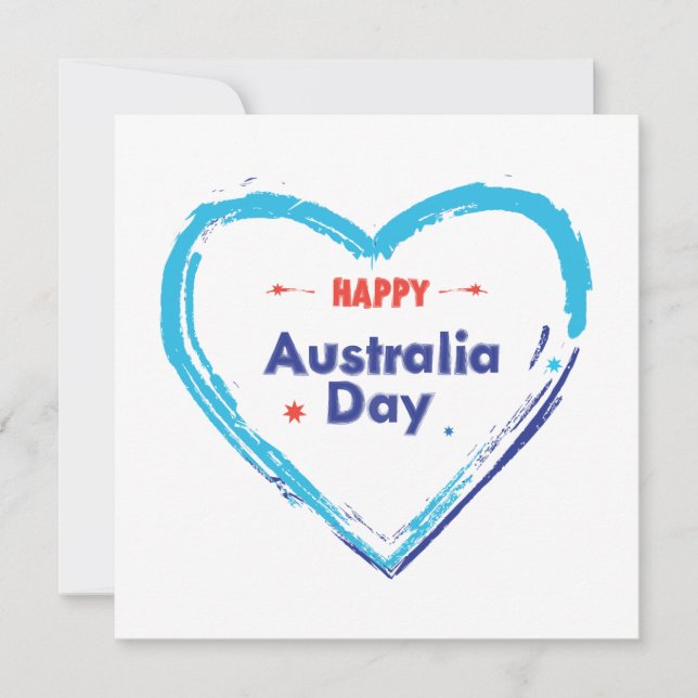 Cartes Pour Fêtes Annuelles "I LOVE AUSTRALIA" Australia Day 26 January Holi (Devant)