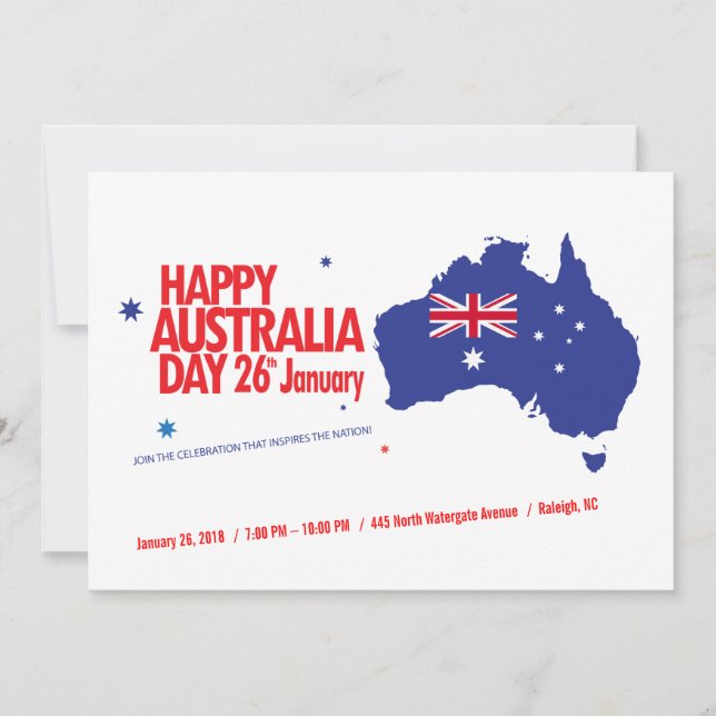 Cartes Pour Fêtes Annuelles "I LOVE AUSTRALIA" Australia Day 26 janvier (Devant)