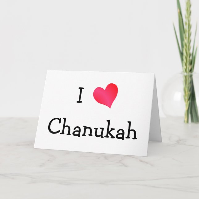Cartes Pour Fêtes Annuelles I Love Chanukah (Devant)