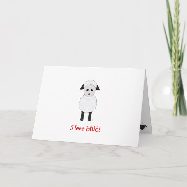 Cartes Pour Fêtes Annuelles I Love Ewe Valentine's Day Card (Devant)