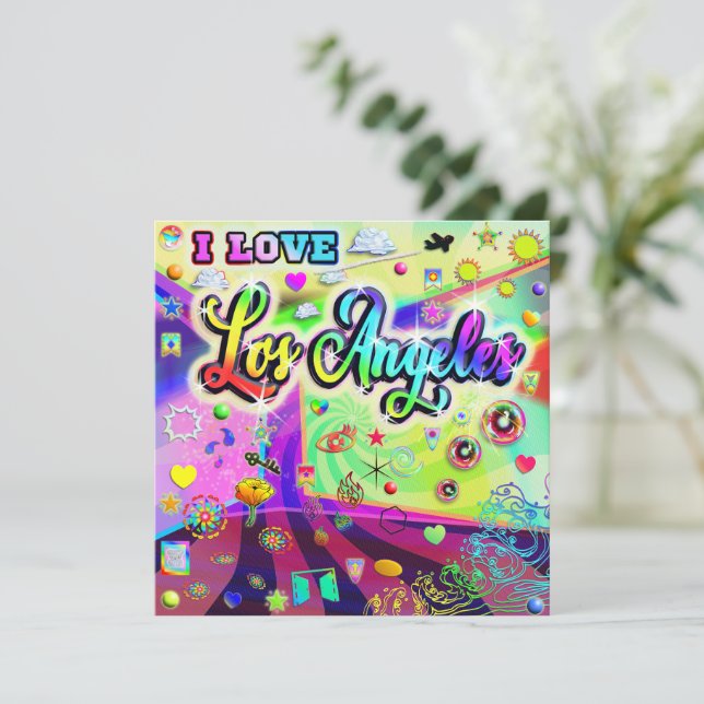 Cartes Pour Fêtes Annuelles I LOVE Los Angeles Cool Energy Holiday Card (Debout devant)