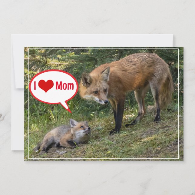 Cartes Pour Fêtes Annuelles I Love Maman Coeur et Texte (Devant)