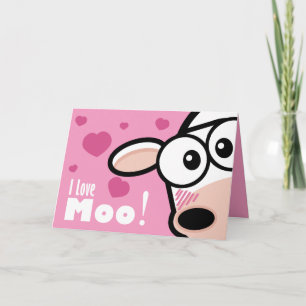 Cartes Pour Fêtes Annuelles I Love Moo Valentine's Card