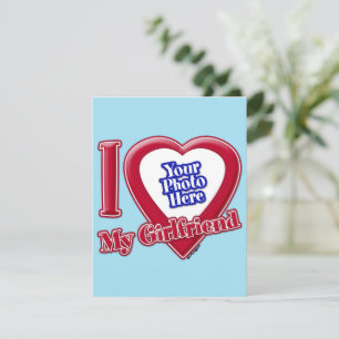 Cartes Pour Fêtes Annuelles I Love My Girlfriend Photo Red Heart Blue Horizon