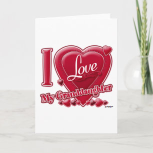 Cartes Pour Fêtes Annuelles I Love My Grandgirl red - coeur