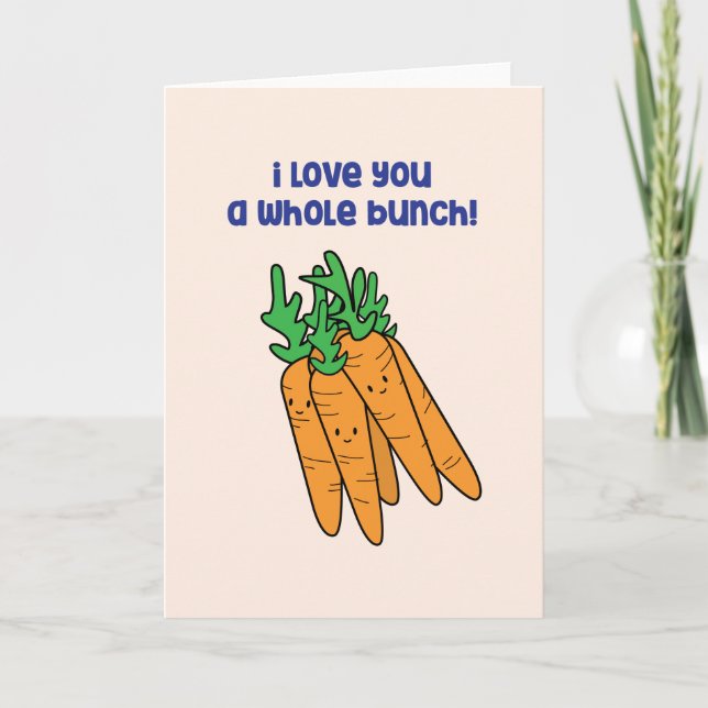 Cartes Pour Fêtes Annuelles I love you a knole bunch - carrot love card (Devant)