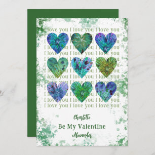 Cartes Pour Fêtes Annuelles I Love You Be my Valentine Watercolor Hearts