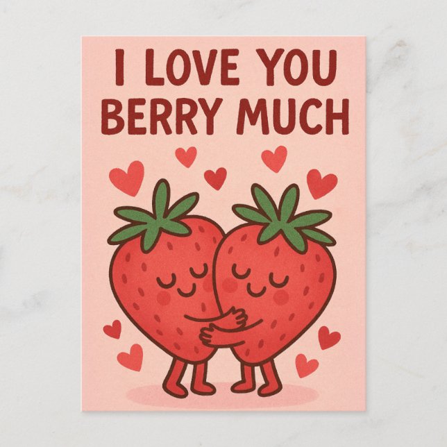 Cartes Pour Fêtes Annuelles I Love You Berry Much (Devant)