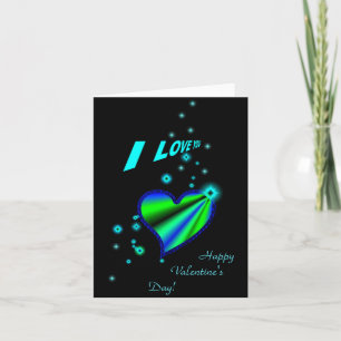 Cartes Pour Fêtes Annuelles I Love You, Coeur arc-en-ciel avec étoiles