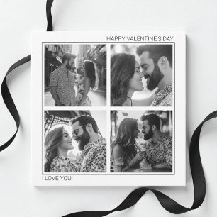 Cartes Pour Fêtes Annuelles I Love You Couple Minimalist Photo Collage XOXO