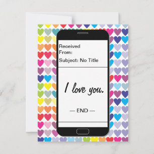 Cartes Pour Fêtes Annuelles I Love You Email Smartphone Romantique Valentine's