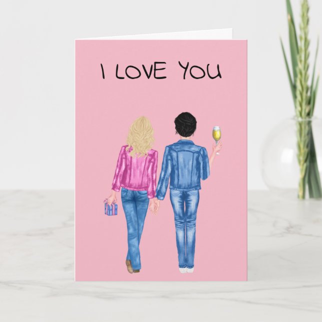 Cartes Pour Fêtes Annuelles I Love you Girlfriend Saint Valentin aquarelle (Devant)