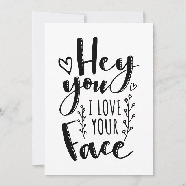 Cartes Pour Fêtes Annuelles I Love Your Face Funny Valentine's Day Card (Devant)