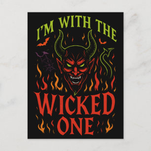 Cartes Pour Fêtes Annuelles I’m With The Wicked One, costume Halloween