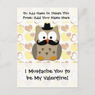 Cartes Pour Fêtes Annuelles I Mustache You to be My Valentine