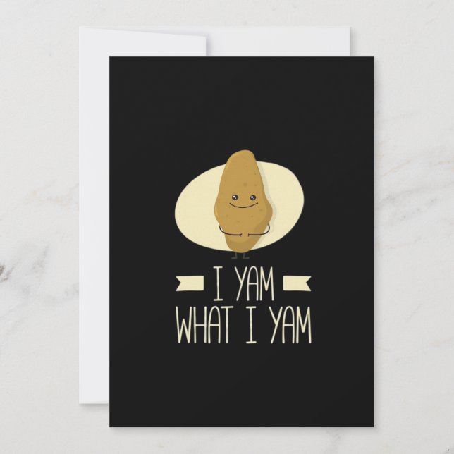 Cartes Pour Fêtes Annuelles I Yam What I Yam - Sweet Potato Thanksgiving (Devant)