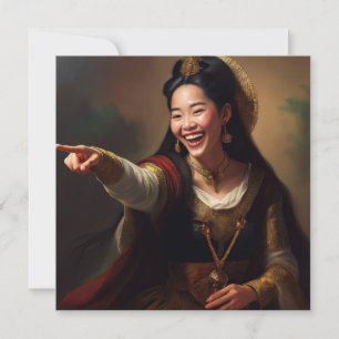 Cartes Pour Fêtes Annuelles IA pointant et riant