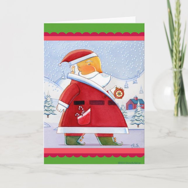 Cartes Pour Fêtes Annuelles Ici Père Noël Come's (Devant)