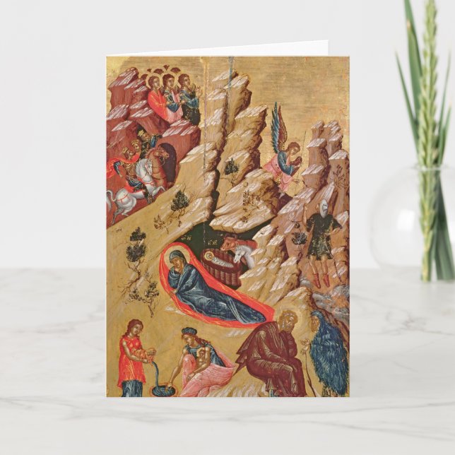 Cartes Pour Fêtes Annuelles Icône dépeignant la nativité (Devant)