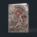 Cartes Pour Fêtes Annuelles Icône mère et enfant, Madonna et Jésus en argent<br><div class="desc">Vintage main peint Madonna avec l'icône de Jésus orthodoxe. Icône religieuse byzantine sur le bois avec revêtement argenté.</div>