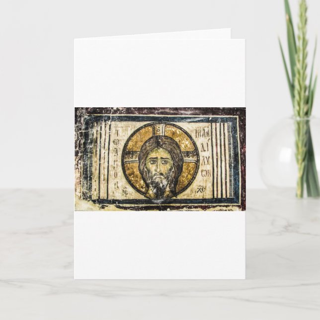 Cartes Pour Fêtes Annuelles Icône orthodoxe de Noël Saint mouchoir Jésus (Devant)