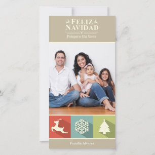 Cartes Pour Fêtes Annuelles Icônes Feliz Navidad de vacances (beige)