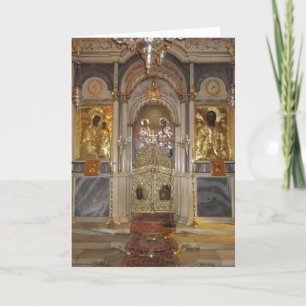 Cartes Pour Fêtes Annuelles Iconostase d'église orthodoxe de salutations de