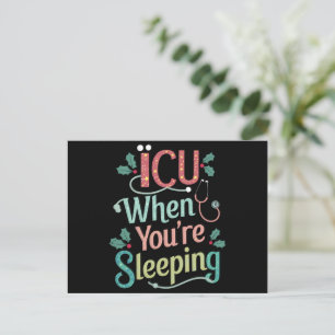 Cartes Pour Fêtes Annuelles ICU Quand vous dormez Soins infirmiers de l'ICU No