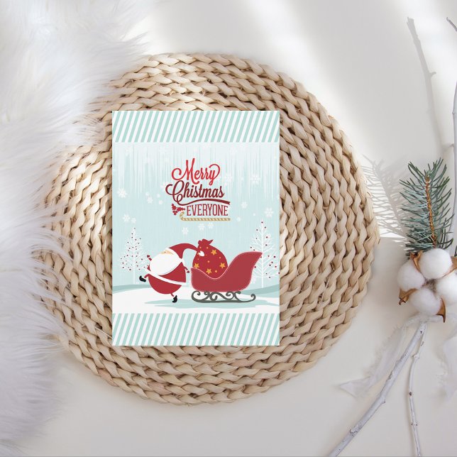 Cartes Pour Fêtes Annuelles Icy Wonderland Père Noël Et Sleigh (Créateur téléchargé)