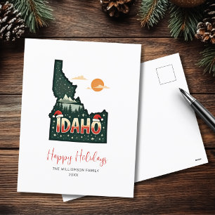 Cartes Pour Fêtes Annuelles Idaho Christmas State Map Joyeuses Fêtes