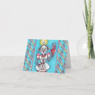 CARTES POUR FÊTES ANNUELLES IDÉE CLAIRE ROBOT DE FILLE, COEURS MÉCANIQUES COLO