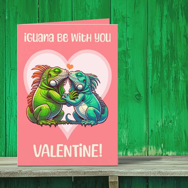 Cartes Pour Fêtes Annuelles Iguana Soyez Avec Vous Mignonne Drôle Valentine (Créateur téléchargé)