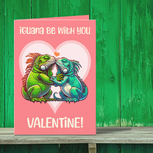 Cartes Pour Fêtes Annuelles Iguane soit avec toi mignon drôle Saint Valentin