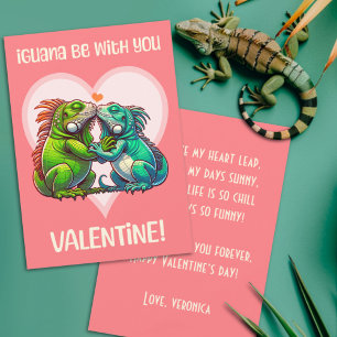 Cartes Pour Fêtes Annuelles Iguane soit avec toi mignon drôle Saint Valentin