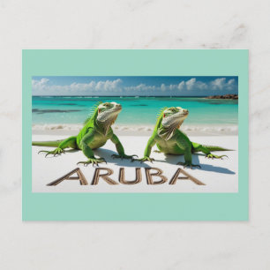 Cartes Pour Fêtes Annuelles Iguanes verts à Aruba