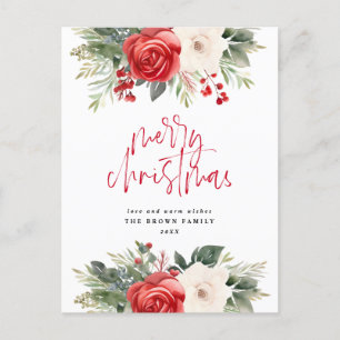 Cartes Pour Fêtes Annuelles Iivoire couronne de Noël Aquarelle de Noël