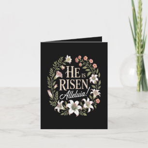 Cartes Pour Fêtes Annuelles Il Est Ressuscité Alleluia Floral Pâques Chrétien
