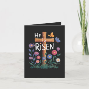Cartes Pour Fêtes Annuelles Il Est Ressuscité Jésus Floral Pâques Chrétien