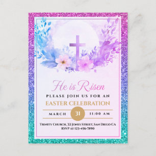 Cartes Pour Fêtes Annuelles Il Est Ressuscité Pâques Aquarelle Fleurs, Religie