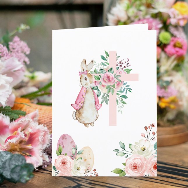 Cartes Pour Fêtes Annuelles Il est ressuscité Peter Rabbit Cross (Créateur téléchargé)