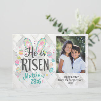 Cartes Pour Fêtes Annuelles Il est ressuscité, Photo Christian Pâques Jésus Bi
