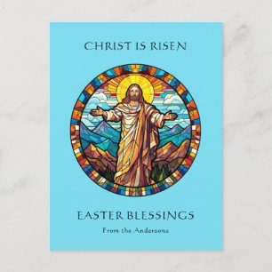 Cartes Pour Fêtes Annuelles Il Est Ressuscité Religieux Pâques Jésus Résurrect