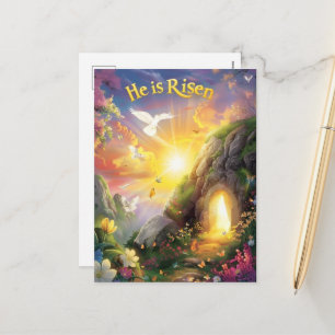 Cartes Pour Fêtes Annuelles Il est ressuscité — Résurrection de Pâques — Luc 2
