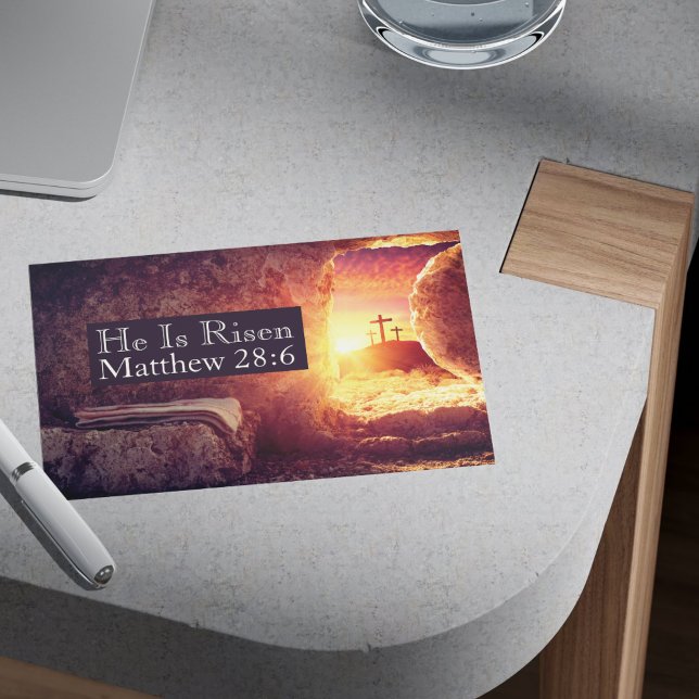 Cartes Pour Fêtes Annuelles Il Est Ressuscité Trois Croix Tombeau Vide Pâques (He Is Risen Three Crosses Empty Tomb Easter Holiday Postcard)