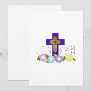 Cartes Pour Fêtes Annuelles Il Est Ressuscité Violet Croix Pâques