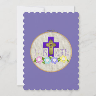 Cartes Pour Fêtes Annuelles Il Est Risen Broderie Fleurs De Boucle