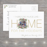 Cartes Pour Fêtes Annuelles Il n'y a pas d'endroit comme la maison Aquarelle H<br><div class="desc">Il n'y a pas d'endroit comme la maison pour les vacances - Envoyez des salutations joyeux et partager une photo préférée avec cette carte postale moderne de vacances photo. Le texte sur ce modèle est simple à customiser pour inclure n'importe quel libellé, comme Joyeux Noël, Joyeux Fêtes, Joyeuses Fêtes, Jour...</div>