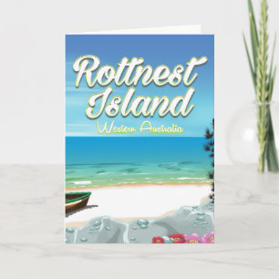 Cartes Pour Fêtes Annuelles Île de Rottnest Australie affiche de voyage océan