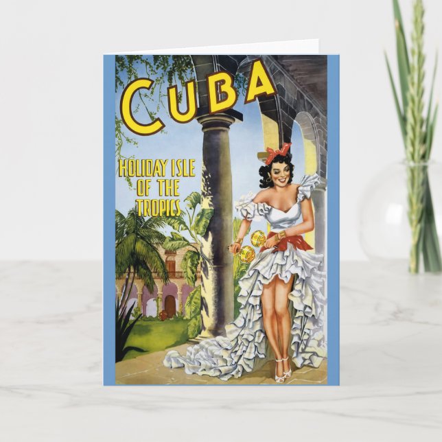 CARTES POUR FÊTES ANNUELLES ÎLE DE VACANCES DU CUBA DES TROPIQUES (Devant)